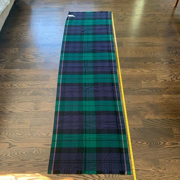 Plaid scarf super soft NEW 82 x 24 green purple pink Gift GAP winter cozy - Picture 6 of 9